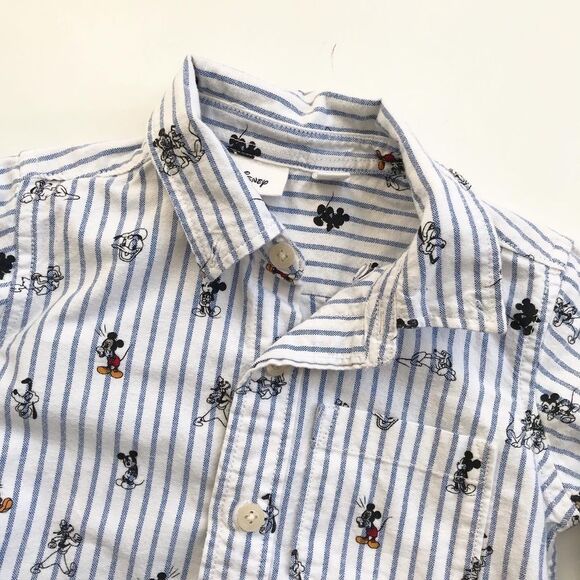 BABygap x Disney Mickey Mouse print button  down shirt EUC 2T - Picture 2 of 5